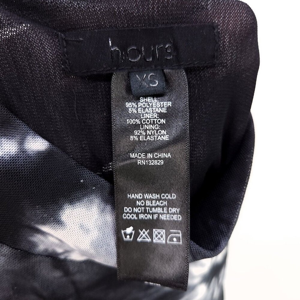 Revolve H:ours Monroe Mesh Bodysuit Black Tie Dye size XS Snap Button - Picture 12 of 13